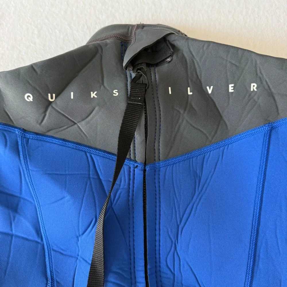 Quiksilver Syncro Series 3:2mm Neoprene Wetsuit Kids Size 10 Blue Grey